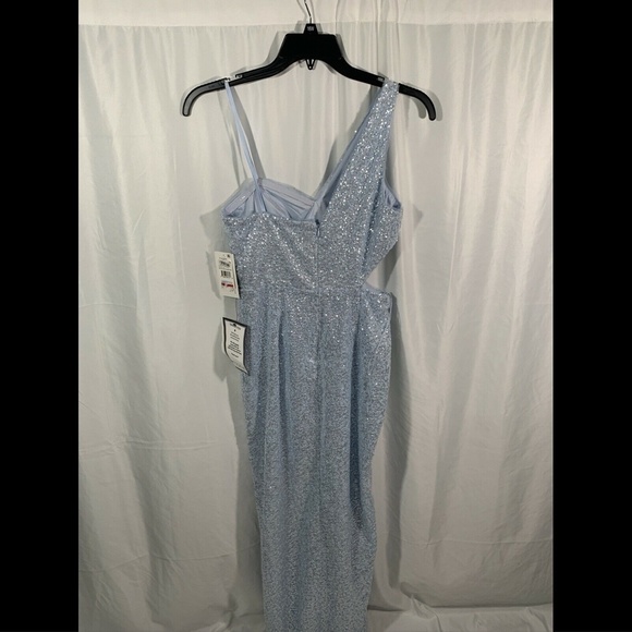NWT $265 Aidan by Aidan Mattox One-Shoulder Sequin‎ Gown Mist [ SZ 8 ] #E923 - Picture 6 of 12